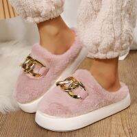 Girl Ladies Rhinestone Slippers Thick Platform House Fur Slides Women Cute Cat Slippers Push Home Shoes Memory Foam Flurry Slide