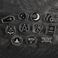 【HOT】┋ Accessories Punk Dark Ouija dagger heart crystal ball spells witches coffin Enamel lapel pin Badge