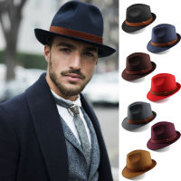 ผู้ชายผู้หญิง Fedora หมวกสักหลาดหมวกแจ๊ส Sunhat คลาสสิกย้อนยุคพรรคถนนสไตล์กลางแจ้งท่องเที่ยวฤดูหนาวขนาดสหรัฐ7 18สหราชอาณาจักร M