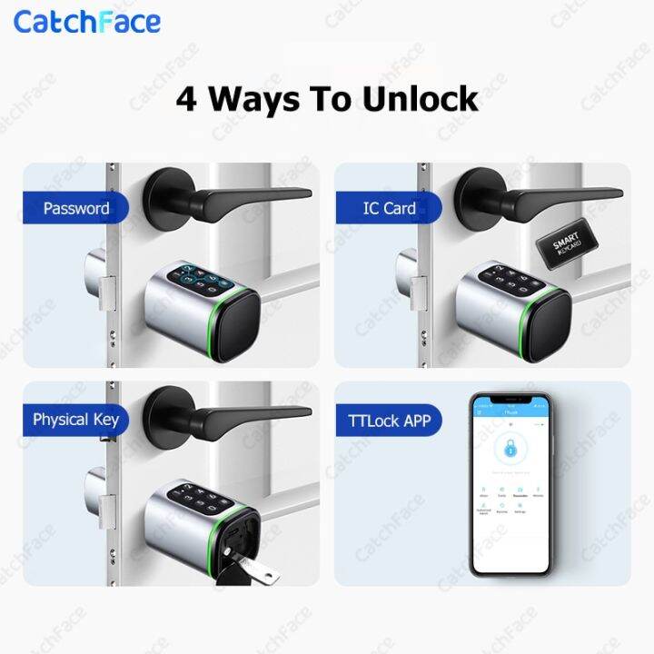 catchface-s1โปรปรับรหัสแอปพลิเคชั่น-tlock-บัตร-rfid-ล็อกกระบอกสูบยูโรเปลี่ยนโดยไม่ต้องใช้กุญแจดิจิทัลประตูล็อคอัจฉริยะ-alexa