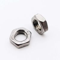 2/25pcs DIN439 GB6172 304 Stainless Steel Hex Hexagon Thin Nut Jam Nut for M2.5 M3 M4 M5 M6 M8 M10 M12 M14 M16 screw bolt