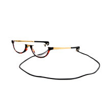 WEARKAPER Titanium Magnetic Folding Half frame Lens Retro Reading Glasses Women Folding Eyeglasses with Case 1.0 -4.0