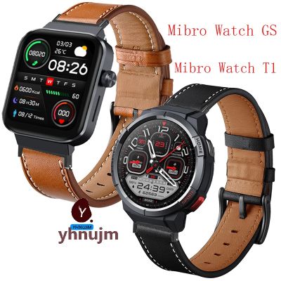 g2ydl2o สายนาฬิกาข้อมือหนัง สําหรับ Mibro Watch GS smart Watch strap Wristband For Mibro Watch T1 smartwatch bracelet correa