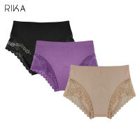 Rika **โปร ซื้อ 4 ตัว ราคาพิเศษ 499.- เลือกแบบได้ ** กางเกงใน  Seamless แต่งลูกไม้ FV2B02 FK2B02  ทอทั้งตัว Anti- Bacteria ป้องกันเชื้อรา กลิ่นอับชื้น **size M - XL**