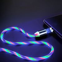 Magnetic Luminous Cables Lighting Charging Mobile Phone Cable 2.4A usb c cable for iPhone Samsung LED Micro USB TypeC Wire Cord Wall Chargers