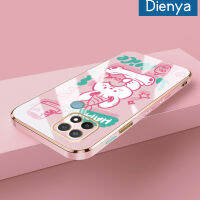 เคส Dienya สำหรับ OPPO A15 A35 A15s 4G เคสลายการ์ตูนน่ารักนำโชคดีใหม่กรอบสี่เหลี่ยมชุบซิลิก้าเจลนิ่มกันกระแทกเคสมือถือรวมทุกเลนส์กล้องถ่ายรูปฝาครอบป้องกัน