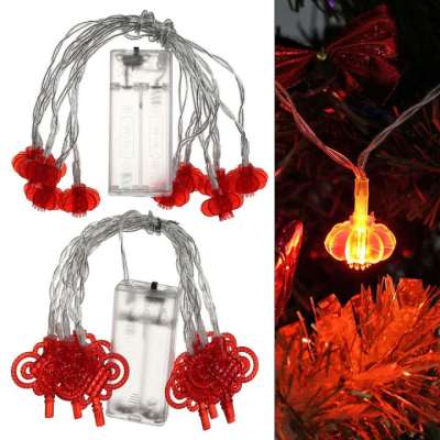 CBT Chinese Style Christmas Party Decor String Prop Lighting LED String Lights Chinese Knot Lamp Red Lantern Battery