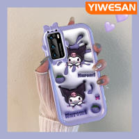 เคส Chenyyyka สำหรับ Huawei P40 P40 Pro ดีไซน์ใหม่การ์ตูนน่ารัก Kuromi กระต่ายสีสันสดใสน่ารักมอนสเตอร์น้อยน่ารักเลนส์กล้องถ่ายรูปป้องกันเคสมือถือกันกระแทกและรอยขีดข่วน