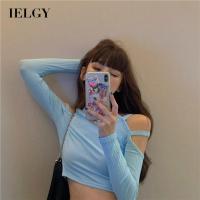 IELGY เสื้อถักผู้หญิงเสื้อแขนยาวฐานเสื้อเข้ารูป Temperament Strapless ด้านในสวมใส่