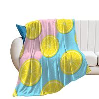 Lemon Flannel Throw Blanket King Queen Size Lightweight Super Soft Cozy Luxury Bed Blanket Anti-Pilling Flannel All Season Warm