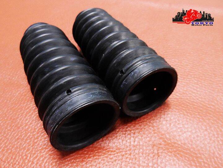 yamaha-chappy-lb50-lb80-front-fork-boot-rubber-black-set-pair-ยางหุ้มโช๊คหน้า-สีดำ-chappy-chippy-สินค้าคุณภาพดี