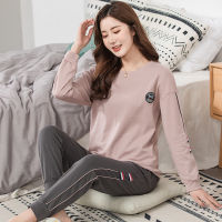 Plus Size M-4XL Pajamas Set Women Sleepwear Female Pyjamas 100 Cotton Long Trousers Home Clothing