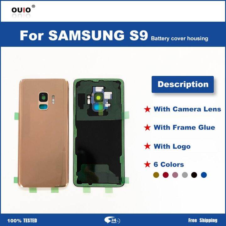 for-samsung-galaxy-s9-g960-glass-back-battery-housing-cover-replacement-with-logo-replacement-parts