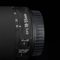 สำหรับ Canon EF-S 18-55มิลลิเมตร F4-5.6 IS STM ป้องกันรอยขีดข่วนกล้องเลนส์สติ๊กเกอร์เสื้อห่อฟิล์มป้องกันร่างกายป้องกันผิวปก