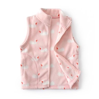 （Good baby store） Kids Warm Waistcoat Girl Polar Fleece Vest Open Type Zipper Collar Short  Children Clothes