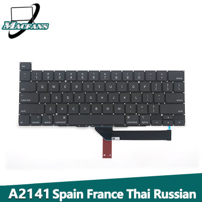ใหม่ A2141สหรัฐอเมริกาสหราชอาณาจักรรัสเซียไทยฝรั่งเศสสเปนเยอรมันแป้นพิมพ์สำหรับ Pro Retina 16 "A2141แป้นพิมพ์เปลี่ยน2019 EMC 3347
