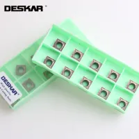 10PCS DESKAR SCMT09T304 SCMT09T308 LF6118 เครื่องมือกลึง CNC เครื่องกลึงตัดคาร์ไบด์แทรกชิ้นส่วนเครื่องมือสําหรับสแตนเลส