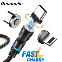 Doudoulie สายเคเบิลแม่เหล็กสายที่ชาร์จไฟรวดเร็ว USB ชนิด C สายข้อมูลที่ชาร์จไฟไมโครยูเอสบีแม่เหล็กสำหรับ I-Phone Samsung Xiaomi