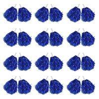 24Pcs Cheerleading Pom Poms Metallic Foil Cheer Pom Poms with Plastic Handle for Adults Kids Cheerleaders Party