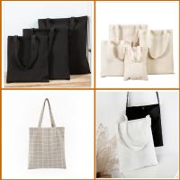 Canvas Cotton Bag Grocery Handbag Foldable Fabric Tote Bag Portable Shopping Bags Shopper Bag For Woman Cloth Organizer Bags