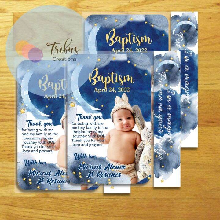 Moon and Stars Ref (Baptismal, Christening, Dedication Souvenir
