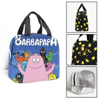 แฟชั่นอินเทรนด์ Barbapapa นักเรียนทำงานกล่องอาหารกลางวันฉนวนกันความร้อนอาหารถุงอาหารกลางวัน3D พิมพ์ฉนวนแบบพกพากระเป๋าถือถุงน้ำแข็ง