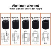 XUANYUAN 1/4ถึง M4/M5/M6/M8/M10 สกรูสำหรับกล้อง อะแดปเตอร์หัวบอล หญิงกับหญิง ขั้วต่อ1/4กล้อง อุปกรณ์เสริมกล้อง อลูมิเนียมอลูมินัม สกรูแปลงขาตั้งกล้อง ขายึดแฟลช