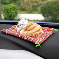 Car Ornaments Cute Simulation Sleeping Cats Decoration Automobiles Lovely Plush Kittens Doll Toy Children Gifts Accessories