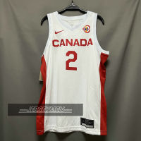 【High Quality】Mens New Original 2023 FIBA Basketball World Cup Canada Team #2 Shai Gilgeous alexander Jersey White Heat-pressed