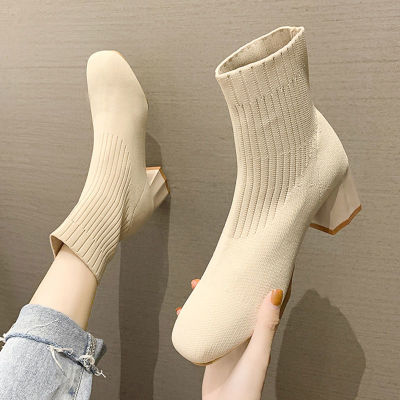 top●ZAZA womens martin boots high heel womens short boots Korean Fashion single boots
