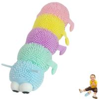 Colorful Caterpillar Toy Luminous Squeeze Toy Soft Caterpillar Stretch Cute Sensory AntiStress Decompression Toys  Christmas Squishy Toys