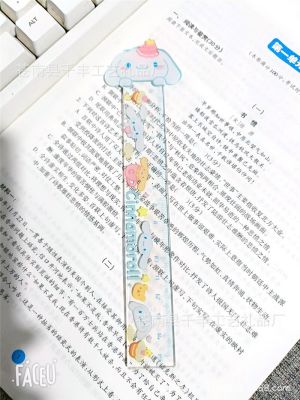 ที่สร้างสรรค์น่ารัก Sanrio รูปการ์ตูนอะคริลิคสองชั้นนักเรียนแบบโปร่งใสวัดได้ไม้บรรทัดชุดเครื่องเขียน15ซม.