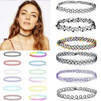 【HOT】卍▨┇ 12Pcs Stretch Choker Necklace Punk Gothic Elastic Pendants Wear