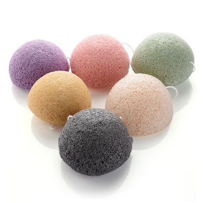 Sponge Cosmetic Puff Face Cleaning Round Shape Natural Konjac Face Puff Facial Wash Flutter Deep Cleansing Pores Makeup Tool