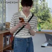 EERSHENSHI เสื้อยืดผู้ชายเสื้อโปโลวางกลับแฟชั่นวัยเยาว์เทรนด์แขนสั้นใหม่