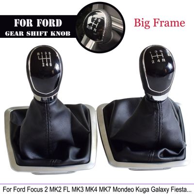 ปุ่มคันโยกเปลี่ยนด้วยตนเองเกียร์พร้อมบูทเกียร์ฝาครอบสำหรับ Ford โฟกัส2 MK2 FL C-MAX 2006-2011 MK3 MK4 MK7 Galaxy ABS พลาสติก Nuopyue