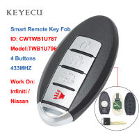 【Best-Selling】 islwpi Keyecu CWTWB1U787สมาร์ทรถกุญแจรีโมท Fob 4ปุ่ม433เมกะเฮิร์ตซ์สำหรับนิสสัน2017-2018สำหรับ Infiniti Q70 M56 M37 TWB1U796