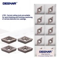 DESKAR 100% Original DCMT11T304 FG HQ MT PS LF90 Cermet Lathe Cutter Tools เครื่องมือกลึงใบมีดตัด CNC Lathe Internal Inserts