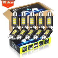 DXZ 100ชิ้น Festoon-36MM C5W C10W หลอดไฟ LED C An BUS 3030 6-SMD ไม่มีข้อผิดพลาดภายในรถแผนที่โดมไฟอ่านหนังสือ12โวลต์24โวลต์3วัตต์โคมไฟอัตโนมัติ