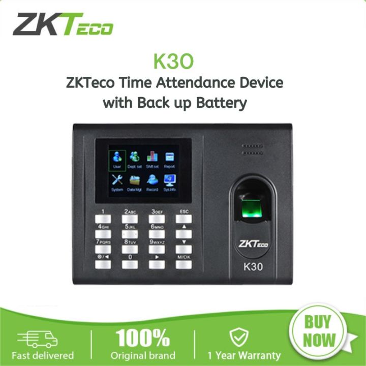 ZKTeco K30/ID Fingerprint Time Attendance Terminal Builtin Battery
