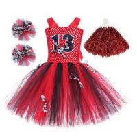 Zombies Cheerleader Costumes Tutu Dress Dress Up Costumes for Kids Head Flowers Hand Flowers Socks Sleeveless Dresses for Stage Performance Cosplay Halloween pretty well