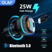 25W USB C Car Charger Bluetooth 5.0 FM Transmitter MP3 Modulator Player Wireless Handsfree Audio Receiver 2 Ports Fast Charger Car Chargers