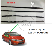 1ชุด4ชิ้นโครเมี่ยมสำหรับ Honda City 2009 -2014รถด้านนอกหน้าต่างปั้นสภาพอากาศเข็มขัดซีลขอบพลาสติก