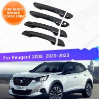 สติกเกอร์แต่งขอบที่จับประตูรถสำหรับ Peugeot 2008 MK2 P24 2020 2021 2022 2023แต่งขอบชุดสติกเกอร์กันสนิมอุปกรณ์เสริมภายนอกชิ้นส่วน