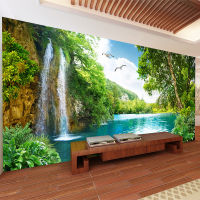 Custom Self-Adhesive Wallpaper 3D Mountains And Rivers Landscape Photo Wall Mural Living Room Bathroom Waterproof Sticker Tay