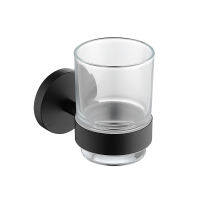 304 Stainless Steel Bathroom Accessories Toothbrush Cup Holder Matte Balck Wall Mounted Tumbler Holder