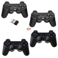 USB ไร้สายคู่จอยควบคุมเกมจอยแบบสั่น Joypad คอนโซลจอยเกมส์ Gamepad สำหรับ PC