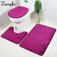 Symbol 3pcs Bathroom With Set Toilet U Type Mats Shower Mats Absorptive Foot No-slip Floor Match Pedestal Red Left Tool Cover