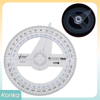 ✨ Konka เส้นผ่านศูนย์กลางแบบพกพา10ซม.พลาสติก360องศา Pointer spectors ไม้บรรทัด