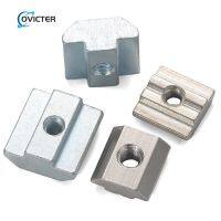 OVICTER 100pcs/lot EU Standard 2020 Aluminum Profile Slot T Sliding Nut Block Square Nuts Zinc Coated Plate Aluminum Hand Tool Parts Accessories